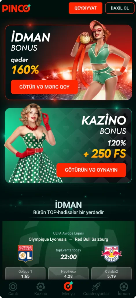 Pinco yükləmə prosesi Android və iOS üçün
